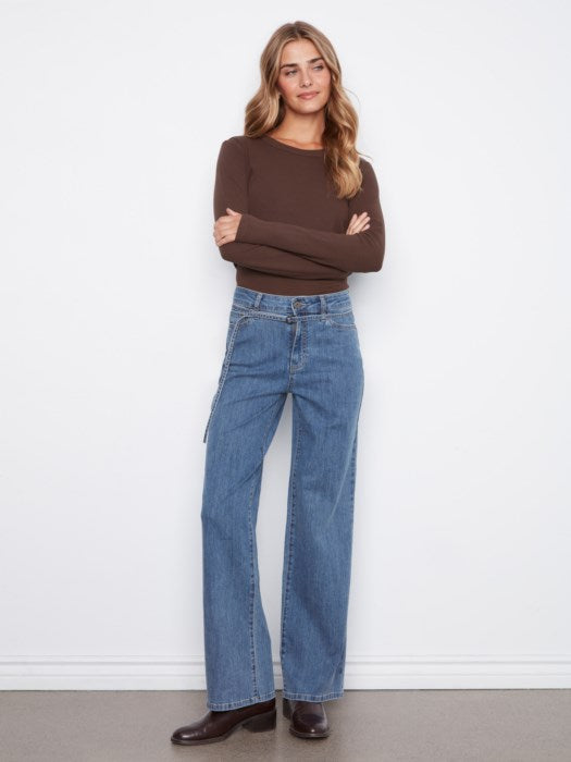Belted Wide Leg Denim