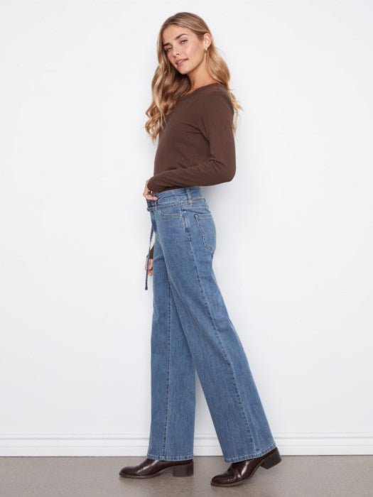 Belted Wide Leg Denim