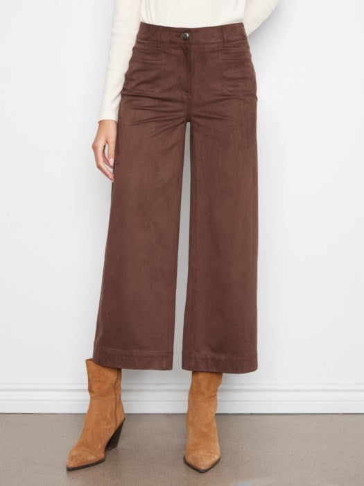 Faux Suede Cropped Pants