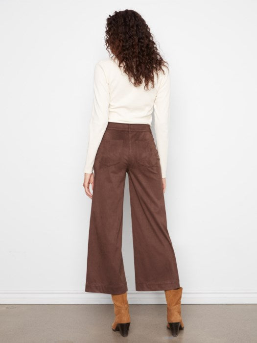 Faux Suede Cropped Pants