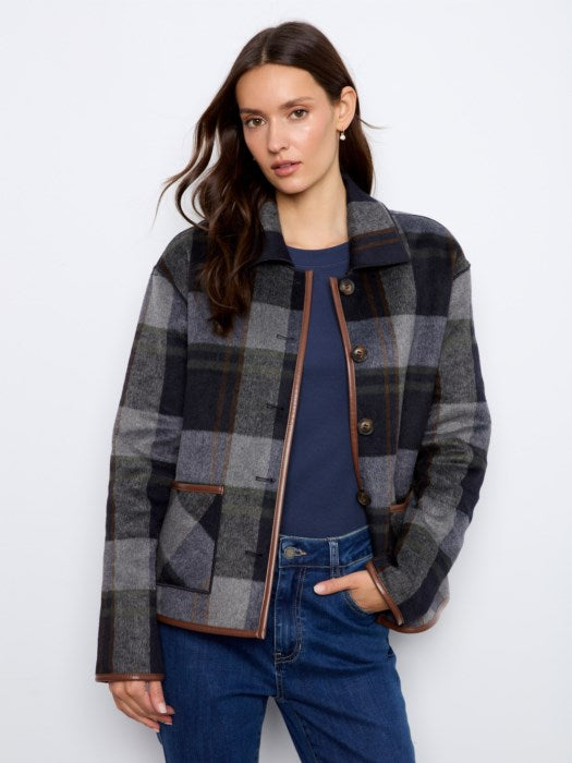 Reversible Plaid Jacket w/ Binding