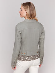 Charlie B Celadon Lucy Linen Jacket