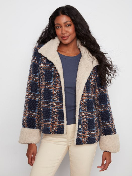Sherpa Trim Boucle Jacket