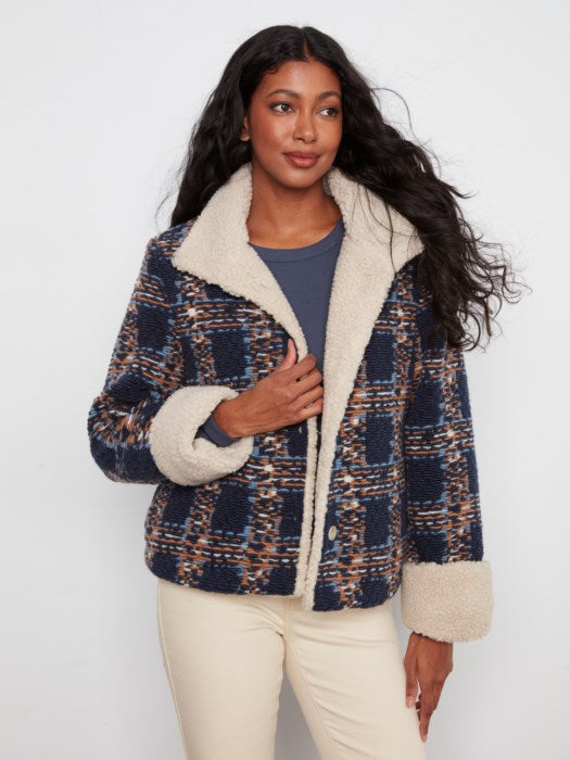 Sherpa Trim Boucle Jacket