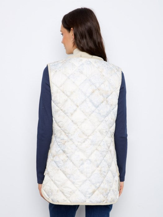 Irridescent Printed Reversible Quilted Vest