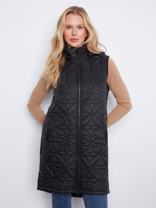 Long Puffer Vest w/ Removeable Hood