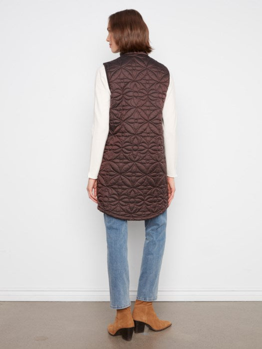 Long Puffer Vest w/ Removeable Hood