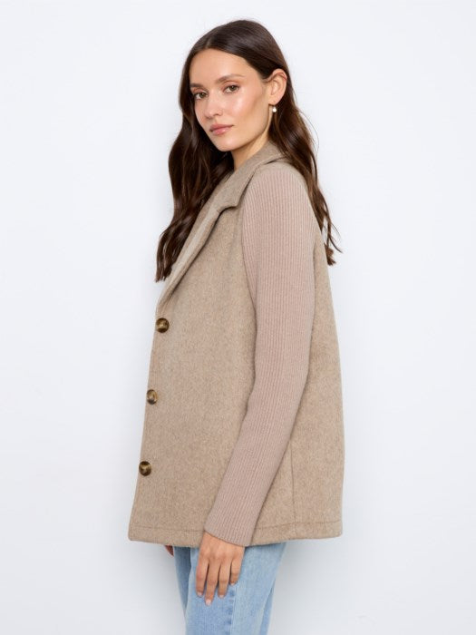 Wool Blend Notched Lapel Jacket