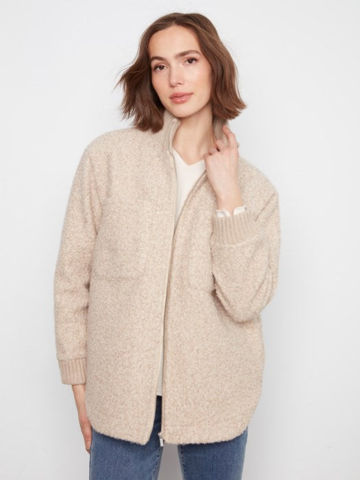 Round Hem Boucle Jacket