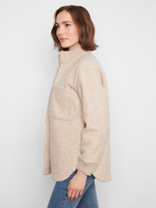 Round Hem Boucle Jacket