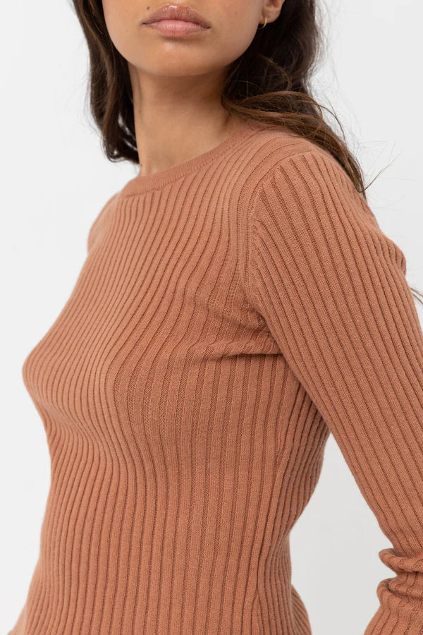 RIBBED STITCH KNIT TOP