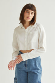 LAURA CROPPED BUTTON UP TOP