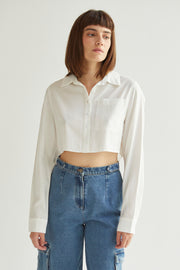 LAURA CROPPED BUTTON UP TOP
