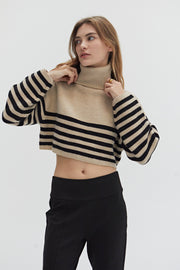 AVERY TURTLENECK STRIPED SWEATER