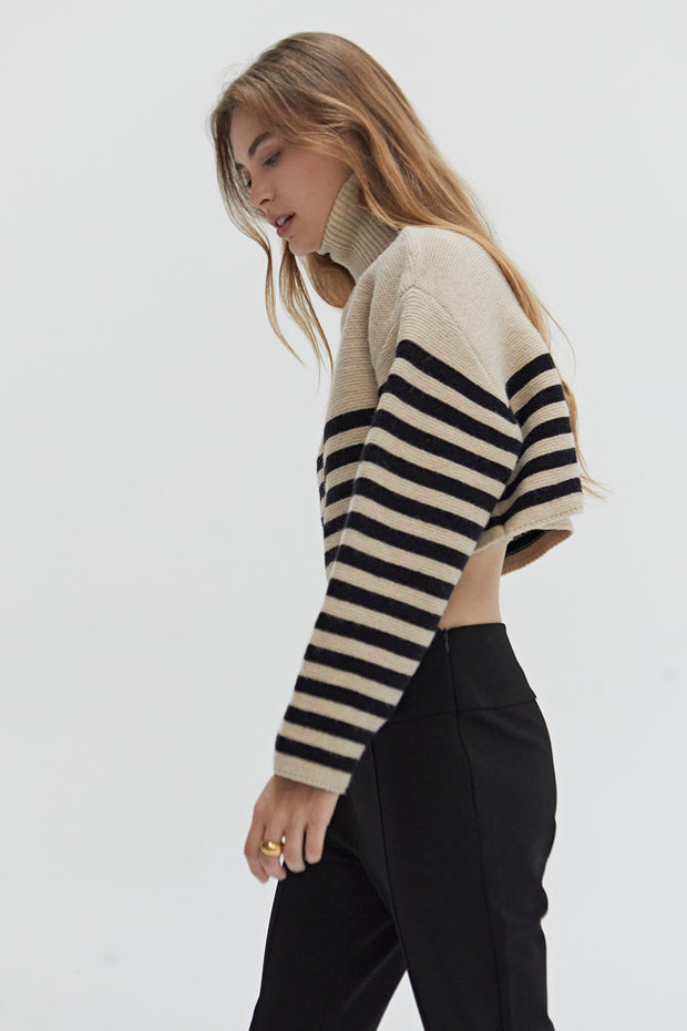 AVERY TURTLENECK STRIPED SWEATER