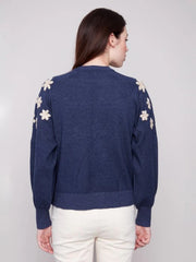 Raglan Floral Embroidered Sweater