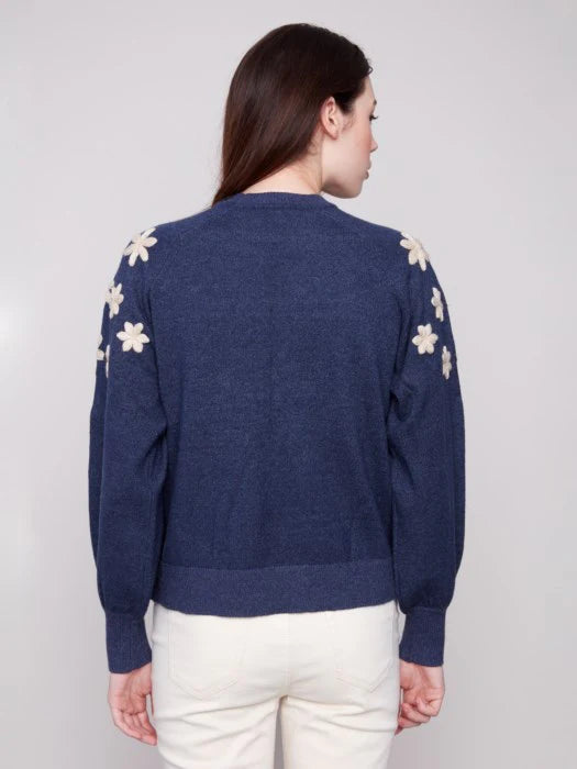 Raglan Floral Embroidered Sweater