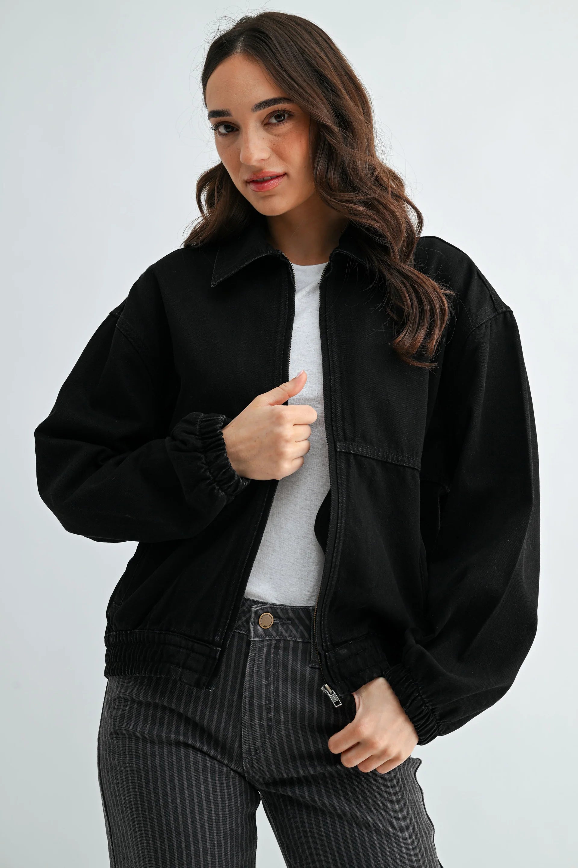 JBD Black Denim Zip Jacket