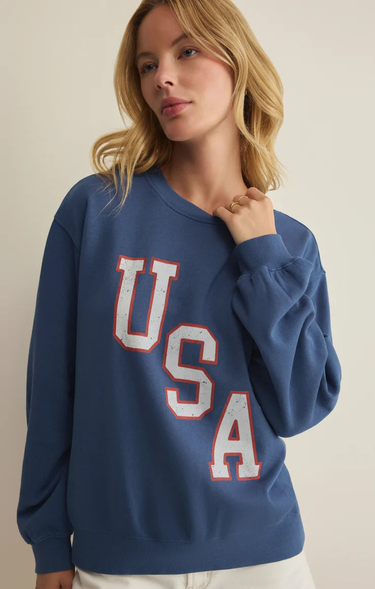 Z Supply Americana Boyfriend Sweatshirt