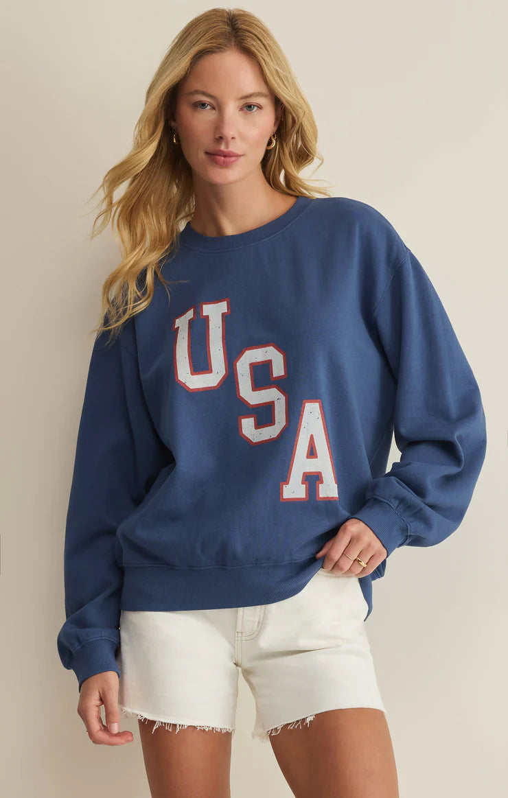 Z Supply Americana Boyfriend Sweatshirt