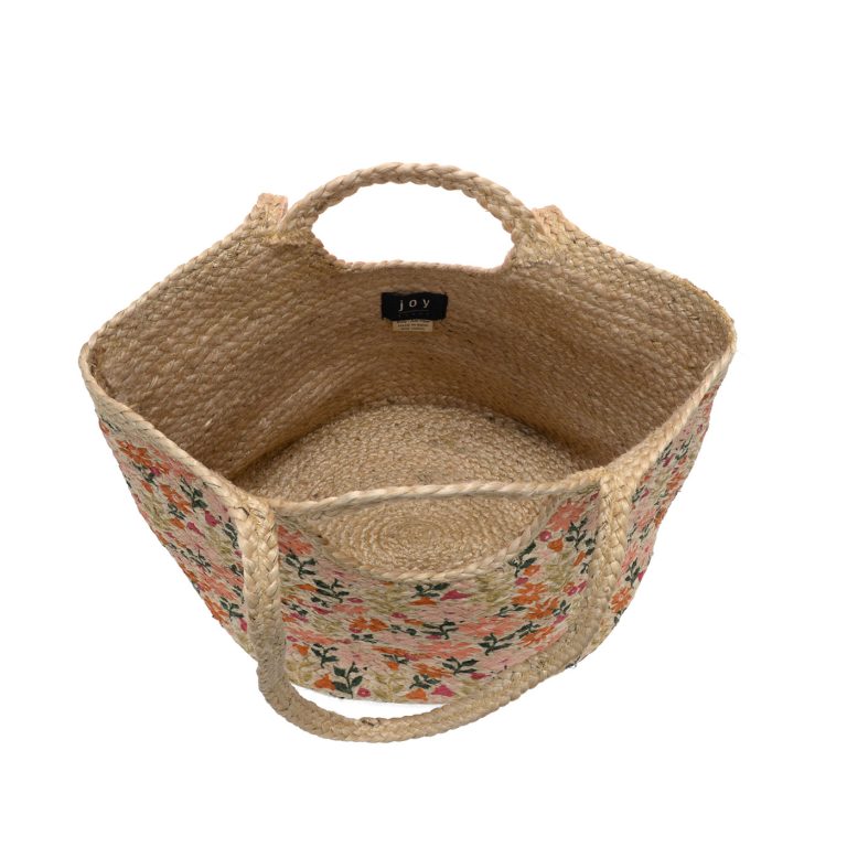 Joy Susan Coral Painted Daisies Anya Jute Tote