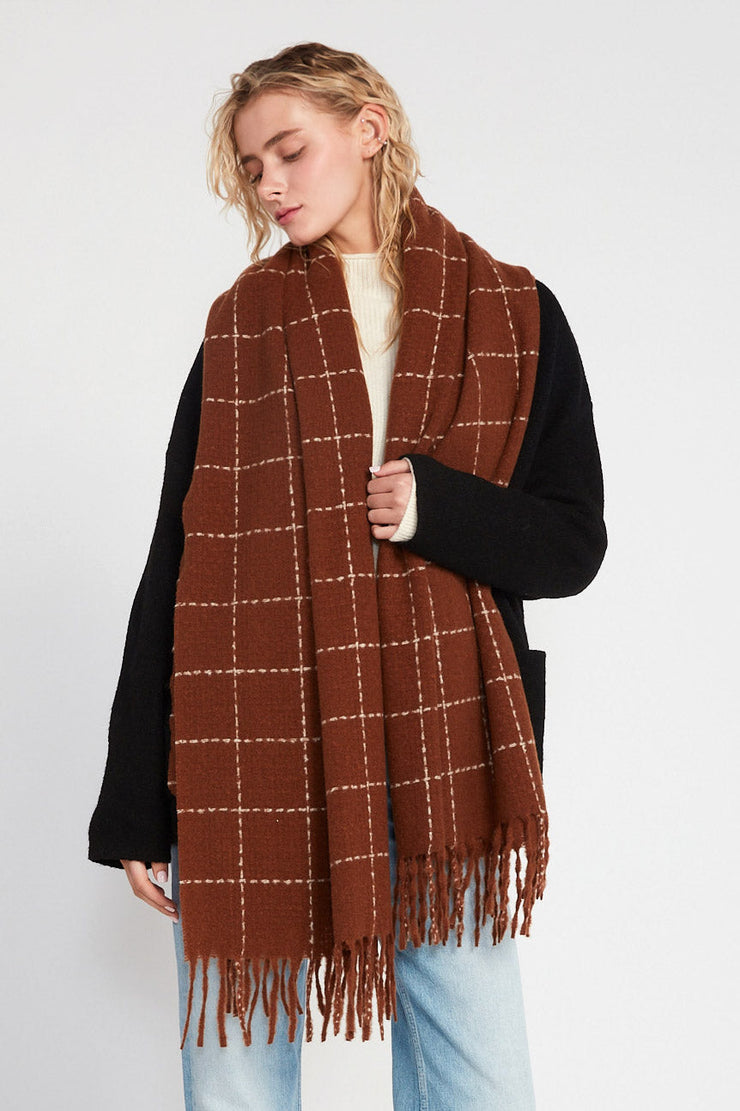 WINDOWPANE BLANKET SCARF