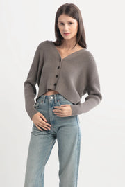 VNECK RIBBED CARDIGAN