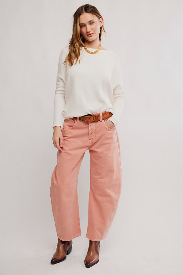 GOOD LUCK MID-RISE BARREL JEAN