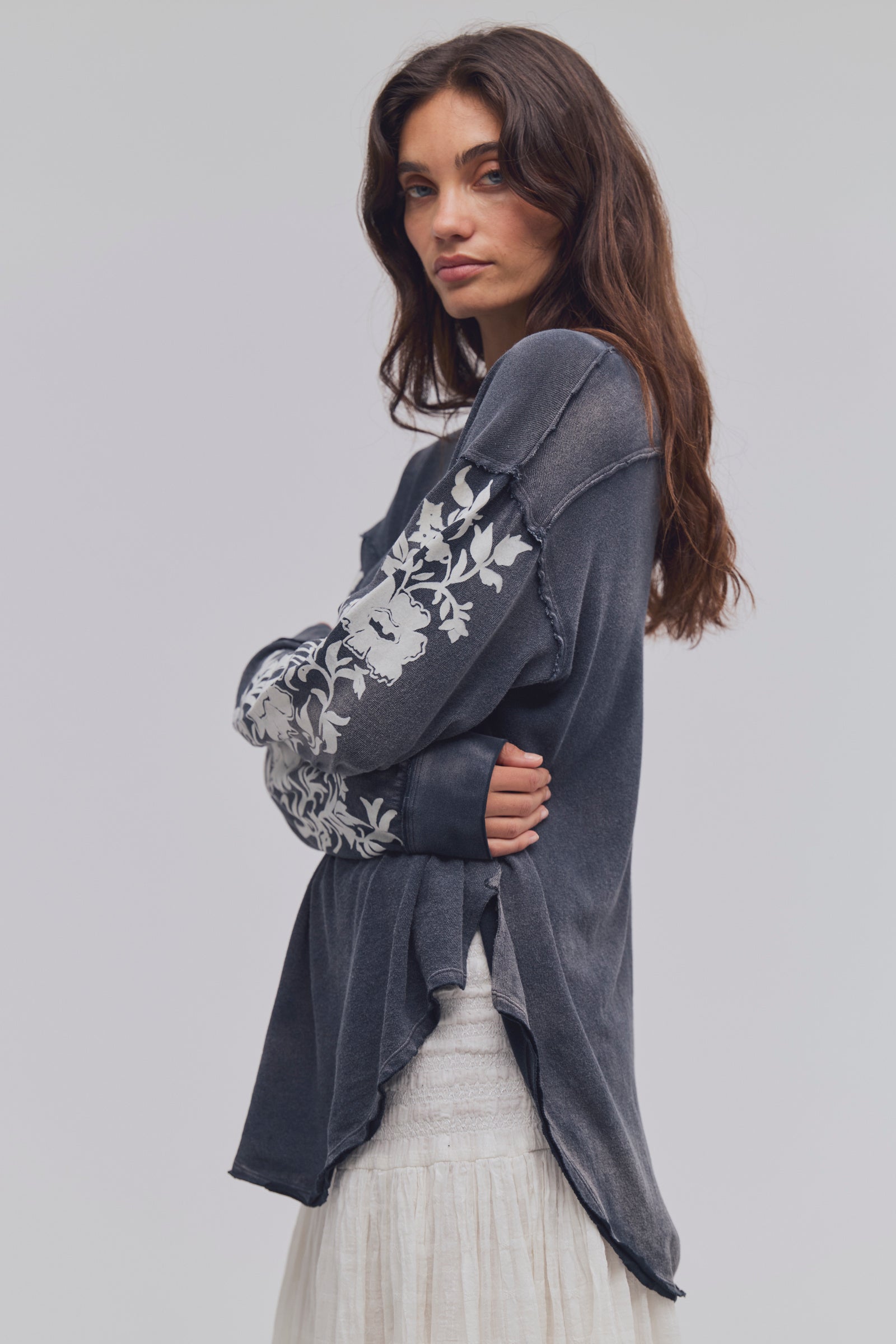 Flora Flocked L/S Tee