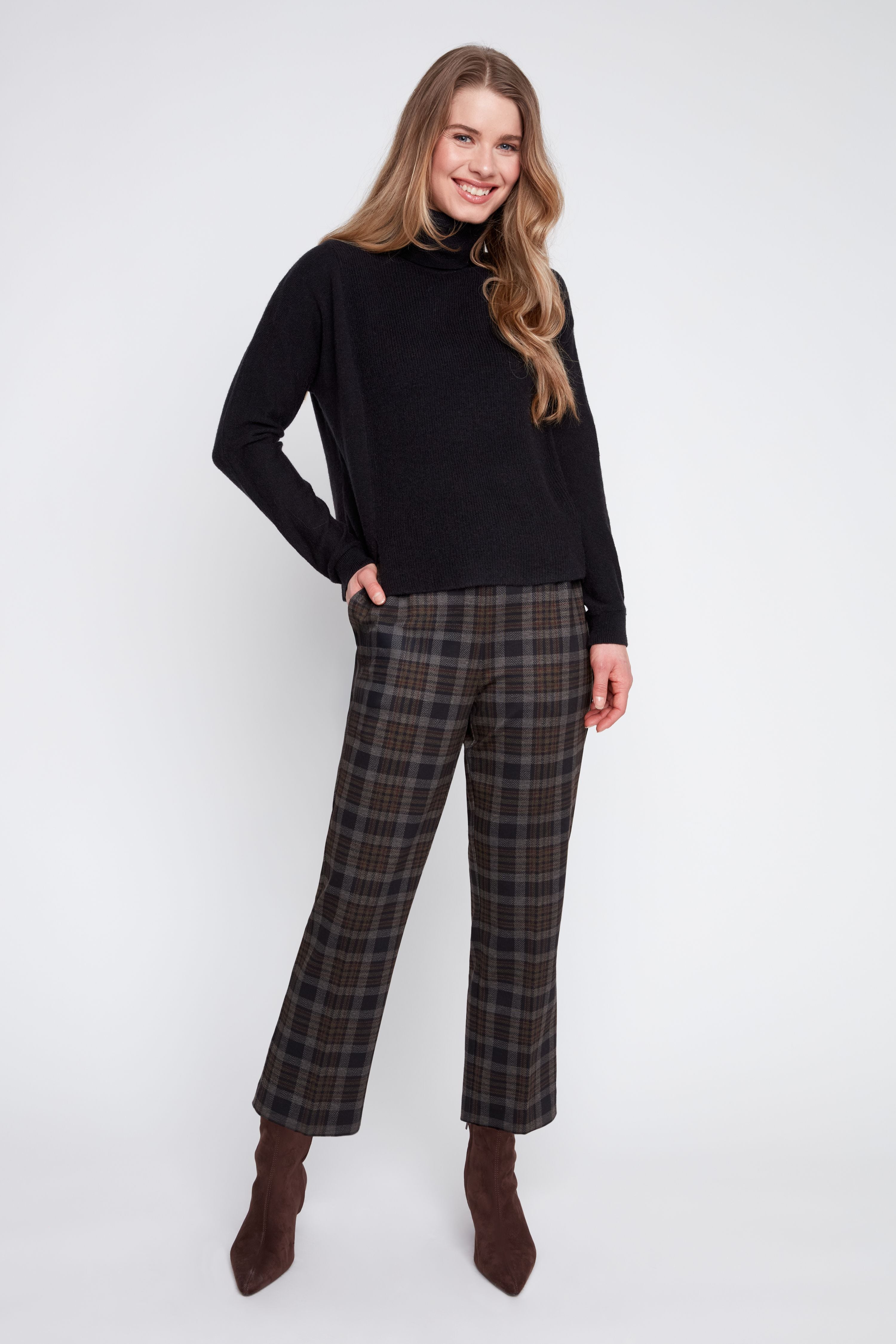 Cropped Plaid Vivie Pant