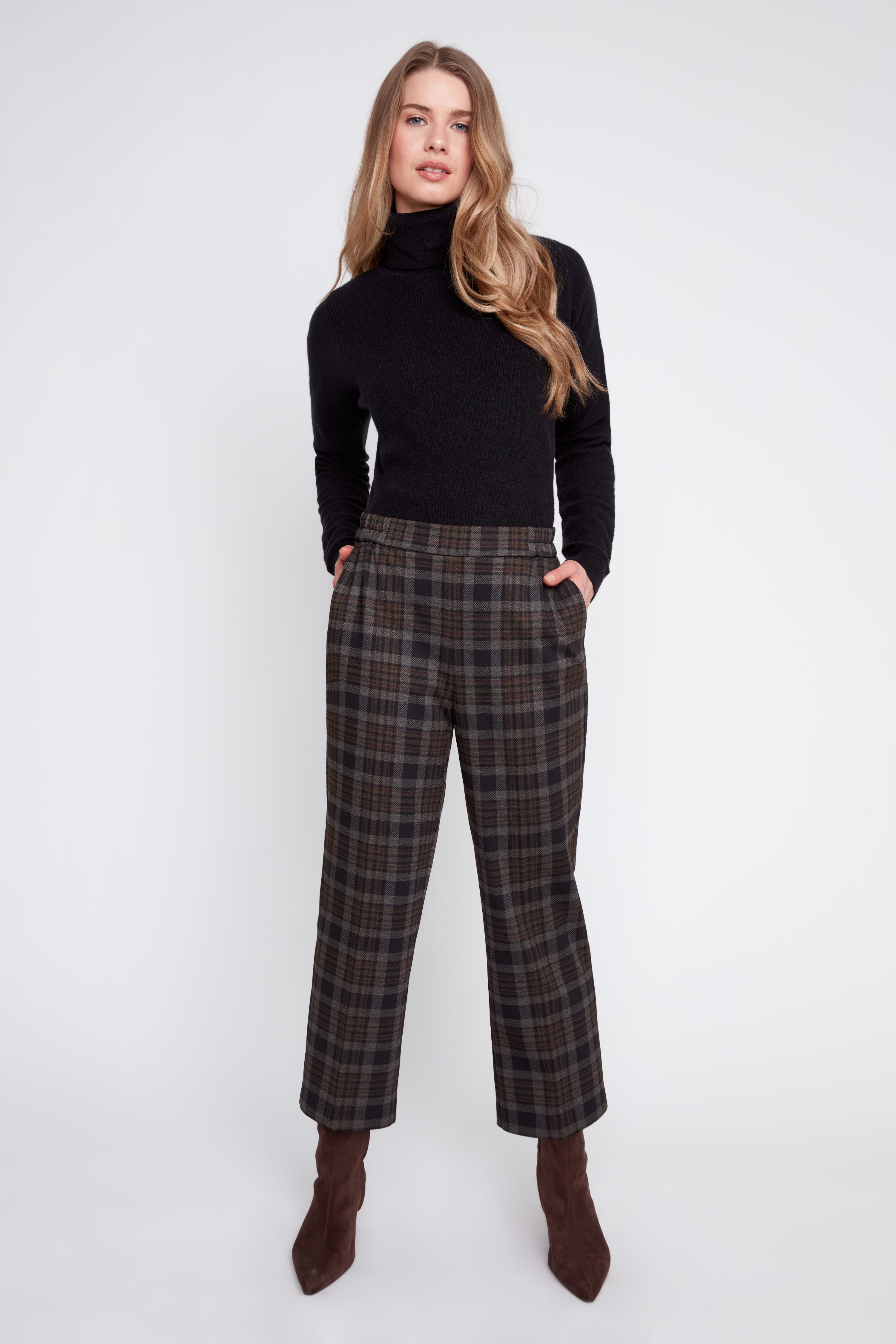 Cropped Plaid Vivie Pant