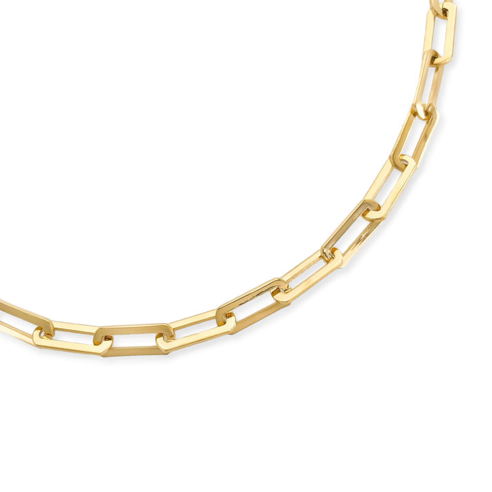 PAPERCLIP CHAIN NECKLACE 18 KT GP