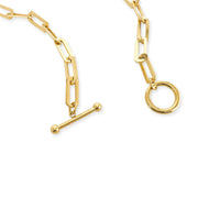 PAPERCLIP CHAIN NECKLACE 18 KT GP