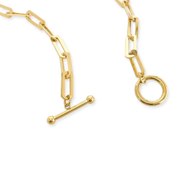 PAPERCLIP CHAIN NECKLACE 18 KT GP