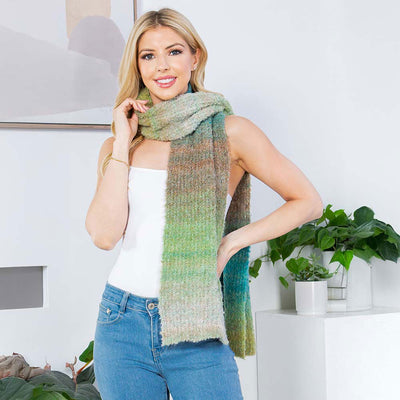 Gradient Ombre Knit Scarf