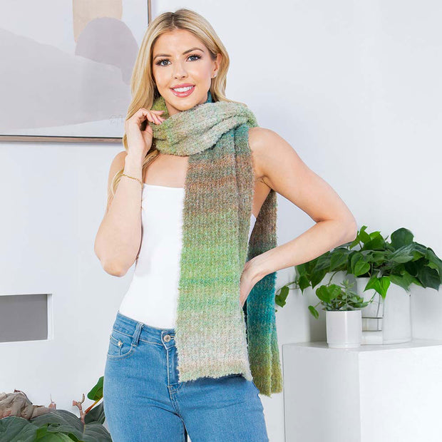Gradient Ombre Knit Scarf
