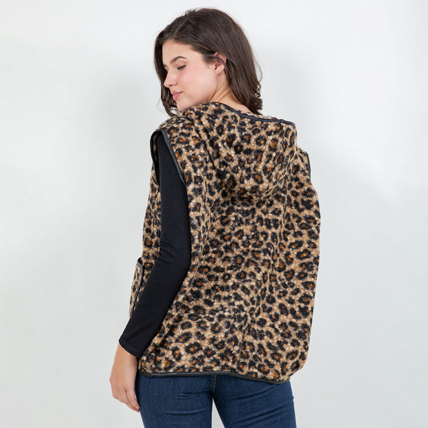 Leopard Sherpa Vest