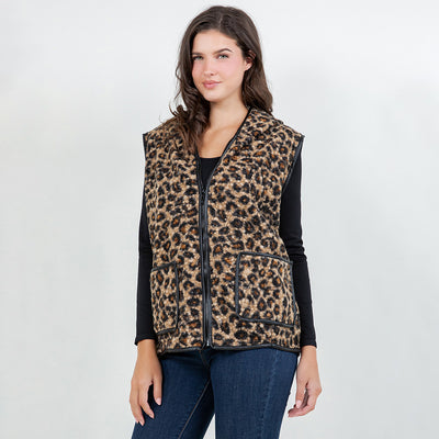 Leopard Sherpa Vest