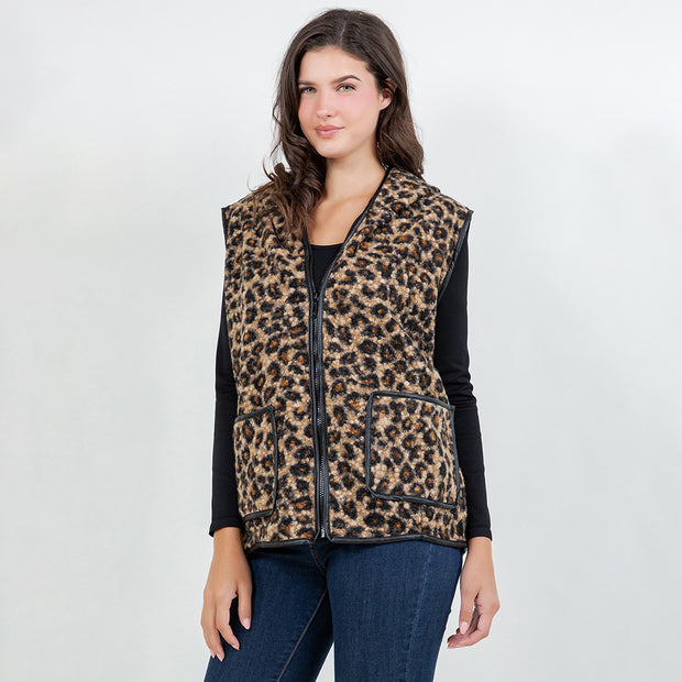Leopard Sherpa Vest