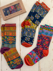 BOXED BOHO SOCK SET OF 3