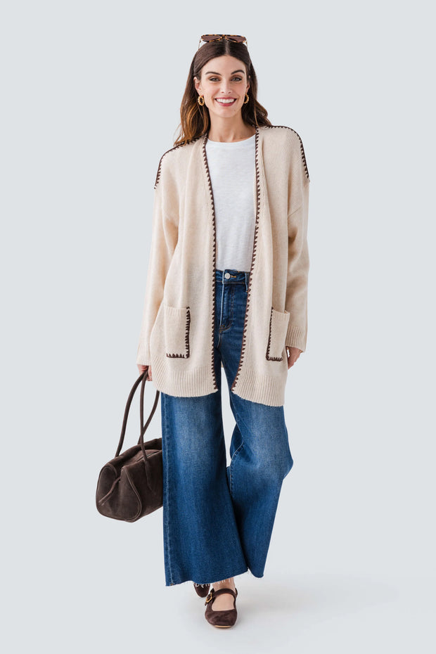 By Together Contrast Trim Cardigan