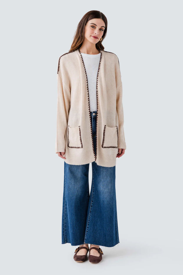 By Together Contrast Trim Cardigan