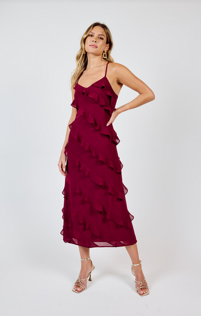 ALL INVITED RUFFLE DRESS