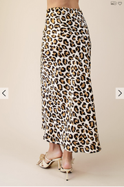 Glam SATIN LEOPARD MINI SKIRT