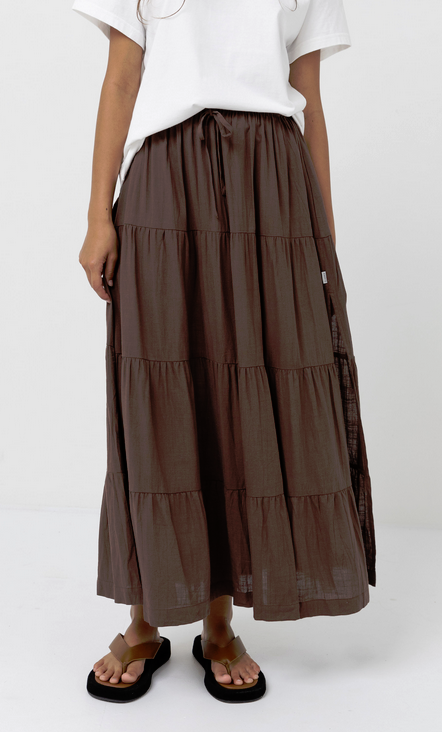 Rhythm Tiered Maxi Skirt