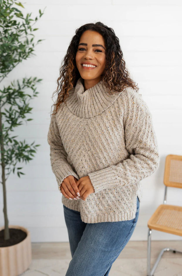 Diagonal Cable Sweater