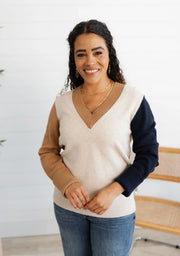 Colorblock V-Neck Sweater