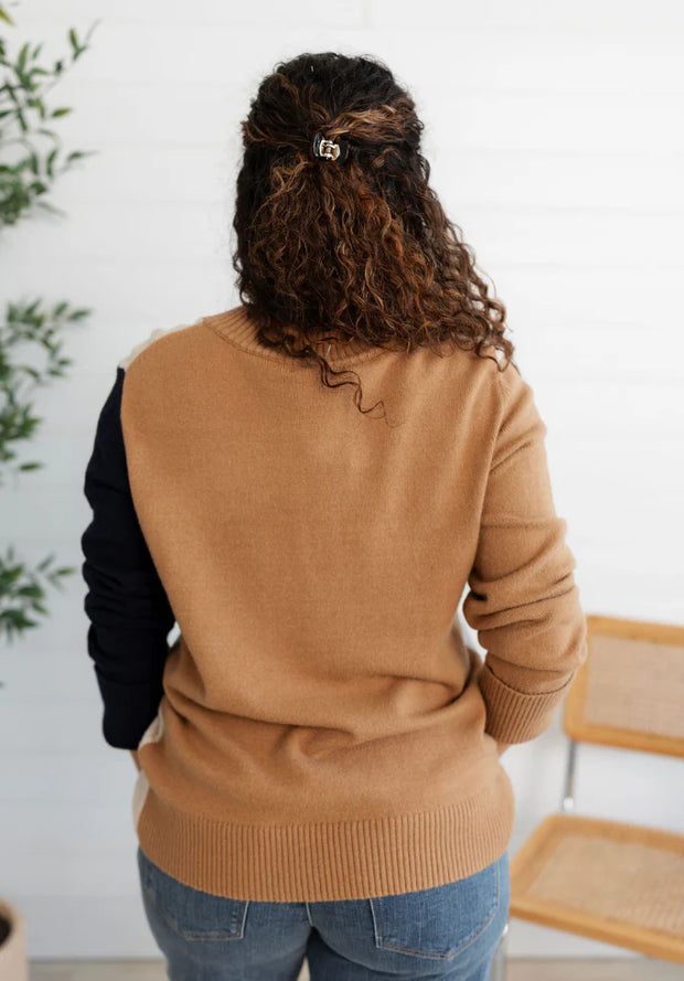 Colorblock V-Neck Sweater