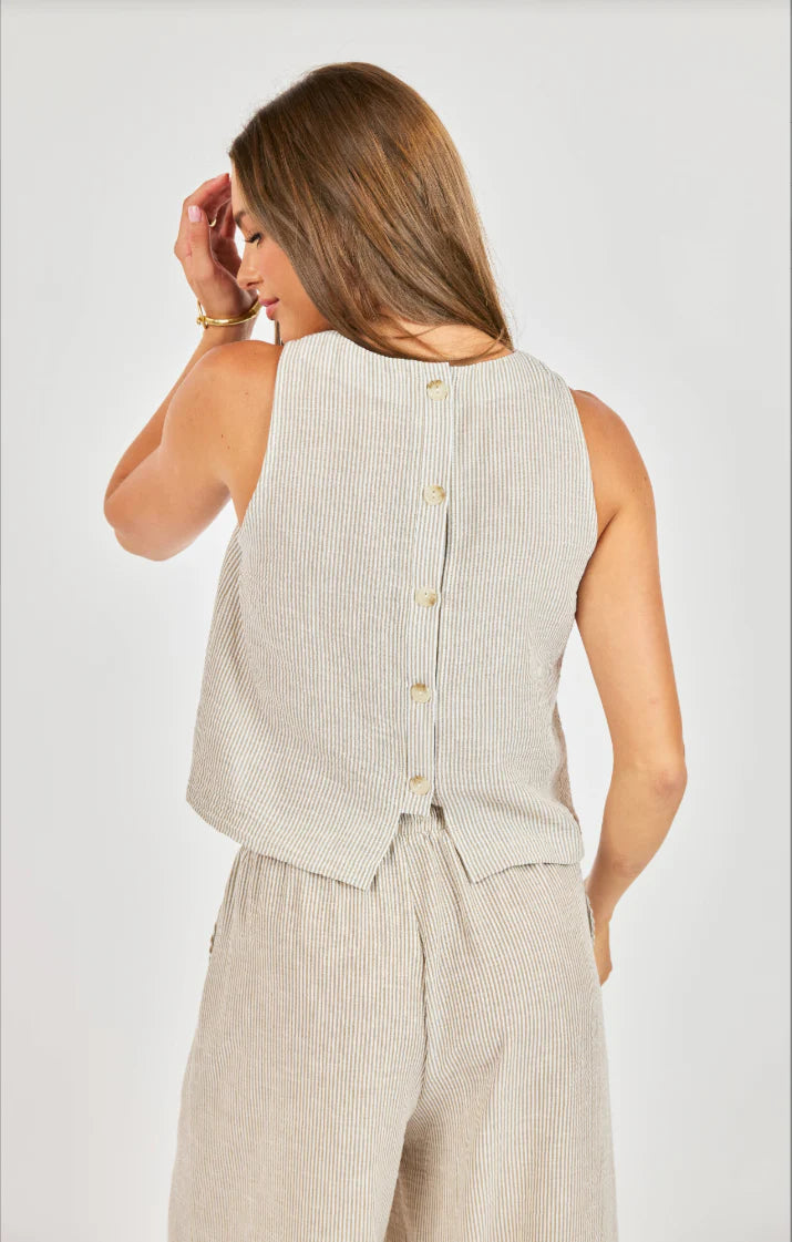 SADIE & SAGE GARDEN SUN BUTTON TANK