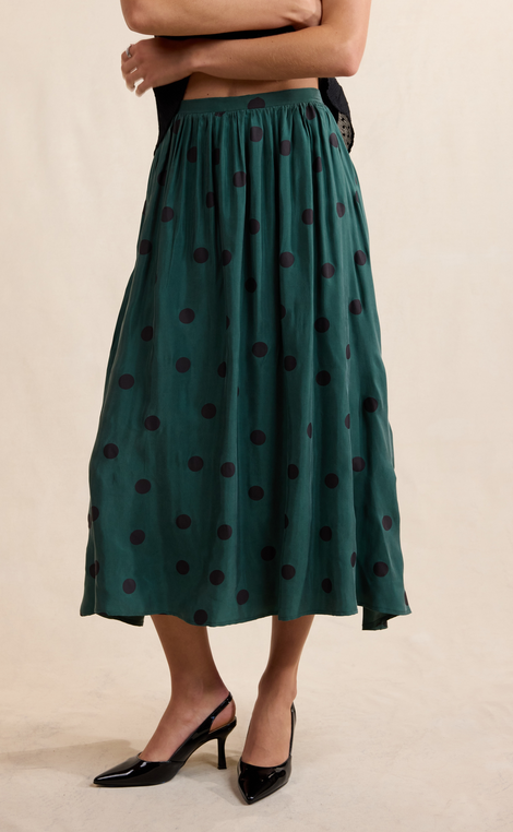 Centerpiece Polka Dot Midi Skirt
